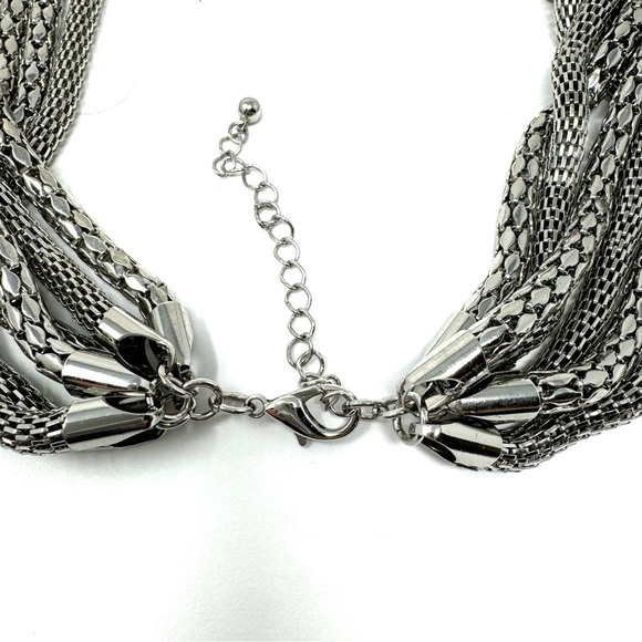 Layered silver tone fashion necklace - Picture 10 of 11